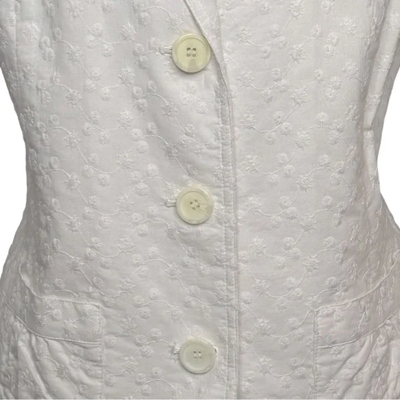 VINTAGE STYLE & CO. Jacket Blazer Ruched details White Floral Size 16 Like new - Picture 6 of 12